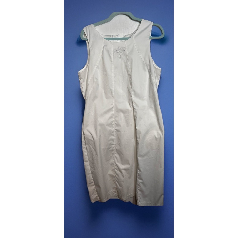 White‎ Cross Vintage Sleeveless Uniform Dress Pocketed Rear Zip Vent Size 16